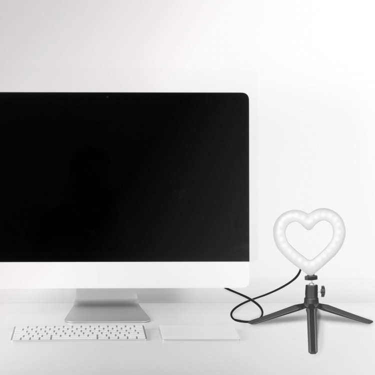 LogiLink Ring light Hjärtform RGB med bordsstativ