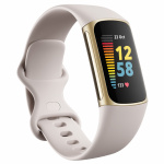 Fitbit Charge 5, Lunar White / Soft Gold Stainless Steel
