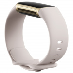 Fitbit Charge 5, Lunar White / Soft Gold Stainless Steel