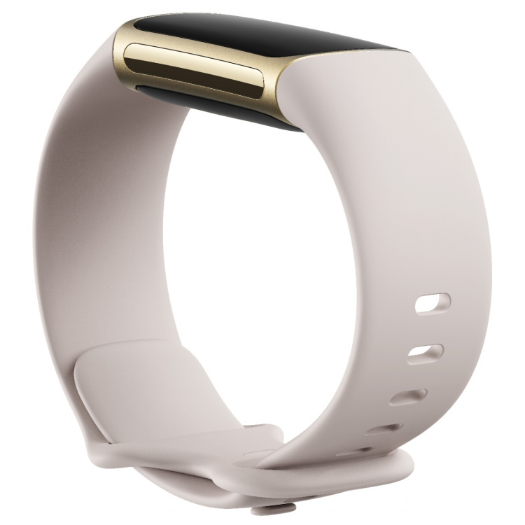 Fitbit Charge 5, Lunar White / Soft Gold Stainless Steel