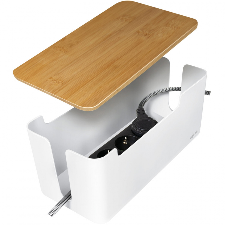 LogiLink Cable box - Kabelgömma m bambulock 32x14x13cm LogiLink Cable box - Kabelgömma m bambulock 32x14x13cm