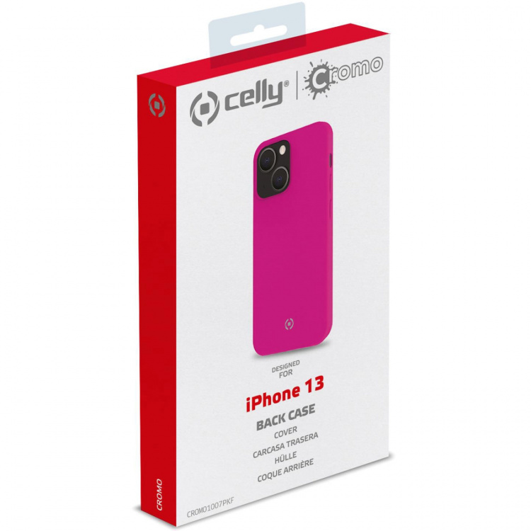 Celly Cromo Soft rubber case iPhone 13 Fluo Pink