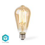 Nedis SmartLife LED vintage lampa | E27 | 806 lm | 7 W | Varm Vit | 1800 - 3000 K | Glas | Android™ / IOS | ST64 | 1 st