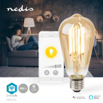 Nedis SmartLife LED vintage lampa | E27 | 806 lm | 7 W | Varm Vit | 1800 - 3000 K | Glas | Android™ / IOS | ST64 | 1 st