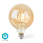 Nedis SmartLife LED vintage lampa | Wi-Fi | E27 | 806 lm | 7 W | Varm Vit | 1800 - 3000 K | Glas | Android™ / IOS | Globe | 1 st