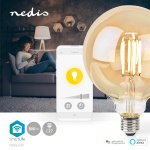 Nedis SmartLife LED vintage lampa | Wi-Fi | E27 | 806 lm | 7 W | Varm Vit | 1800 - 3000 K | Glas | Android™ / IOS | Globe | 1 st