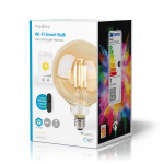 Nedis SmartLife LED vintage lampa | Wi-Fi | E27 | 806 lm | 7 W | Varm Vit | 1800 - 3000 K | Glas | Android™ / IOS | Globe | 1 st