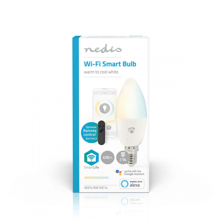 Nedis SmartLife LED-Lampor | Wi-Fi | E14 | 470 lm | 4.90 W | Varm till cool vit | 2700 - 6500 K | Android™ / IOS | Ljus | 1 st