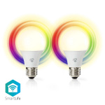 Nedis SmartLife Full Färg Glödlampa | E27 | 806 lm | 9 W | RGB / Varm till cool vit | 2700 - 6500 K | Android™ / IOS | Glödlampa | 2 st