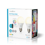 Nedis SmartLife Full Färg Glödlampa | E27 | 806 lm | 9 W | RGB / Varm till cool vit | 2700 - 6500 K | Android™ / IOS | Glödlampa | 2 st