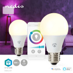 Nedis SmartLife Full Färg Glödlampa | E27 | 806 lm | 9 W | RGB / Varm till cool vit | 2700 - 6500 K | Android™ / IOS | Glödlampa | 2 st