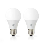 Nedis SmartLife Full Färg Glödlampa | E27 | 806 lm | 9 W | RGB / Varm till cool vit | 2700 - 6500 K | Android™ / IOS | Glödlampa | 2 st
