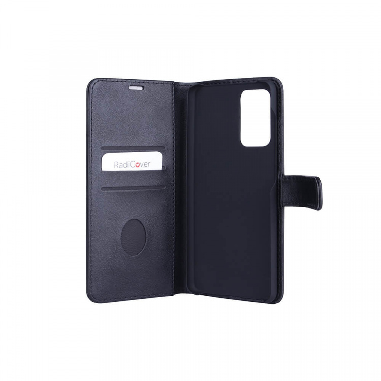 Radicover Strålningsskydd Mobilfodral PU Samsung A72 Flipcover Svart 3-Led RFID Radicover Strålningsskydd Mobilfodral PU Samsung A72 Flipcover Svart 3-Led RFID