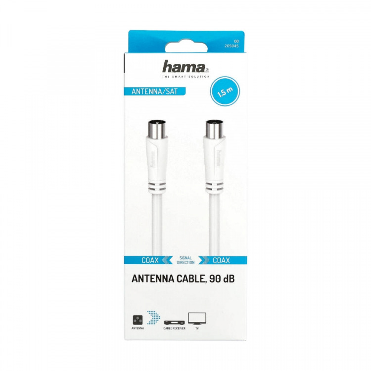 Hama Antennkabel 90dB 1,5m Vit
