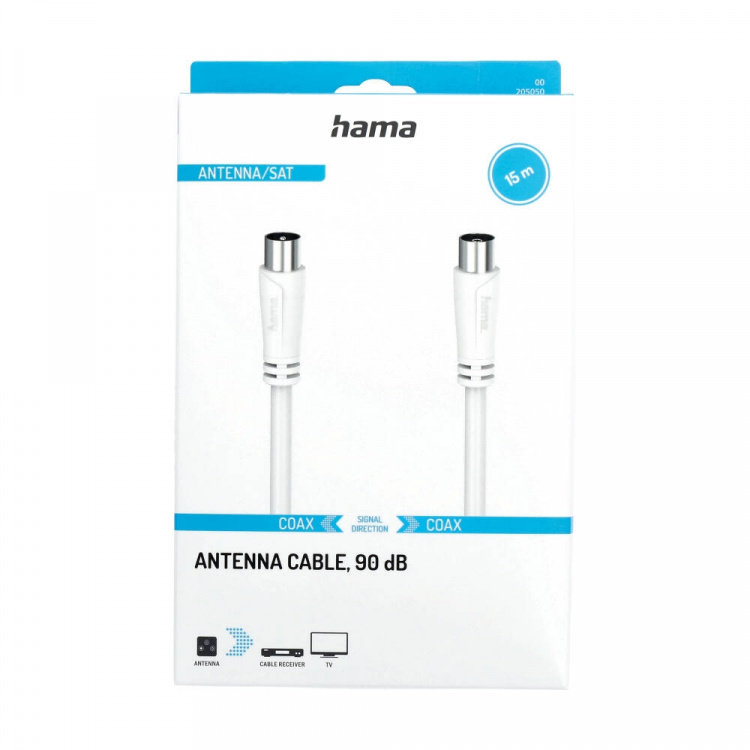 Hama Antennkabel 90dB 15,0m Vit