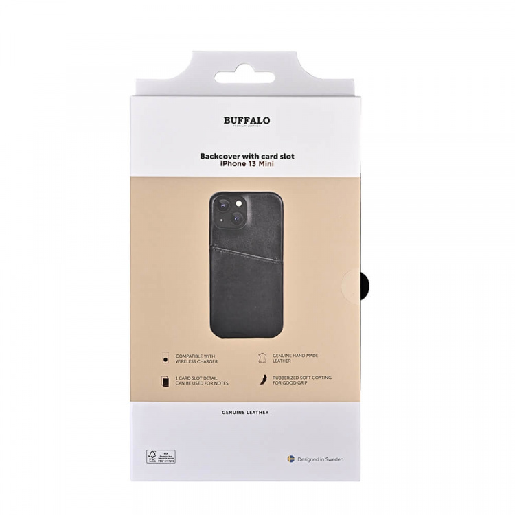 Buffalo Mobilskal Läder Svart - iPhone 13 Mini Buffalo Mobilskal Läder Svart - iPhone 13 Mini