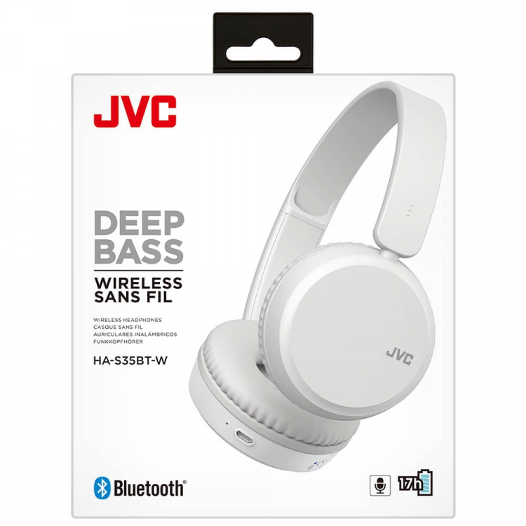 JVC Hörlur On-Ear Wireless HA-S35BT Vit