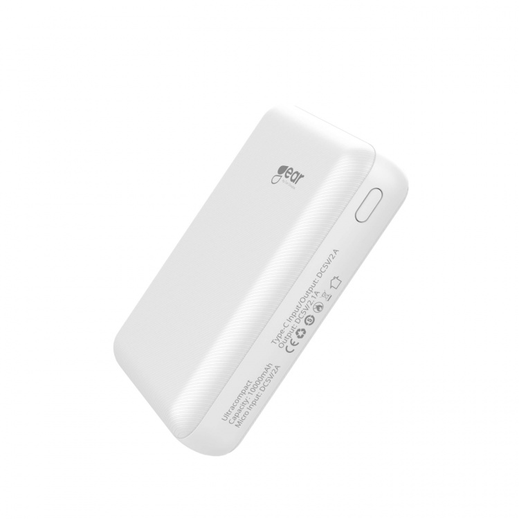 Gear Powerbank 10 000mAh LiPolymer Ultracompact 2.1A 1xUSB-C 1xUSB-A 1xMicroUSB Vit Gear Powerbank 10 000mAh LiPolymer Ultracompact 2.1A 1xUSB-C 1xUSB-A 1xMicroUSB Vit
