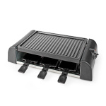 Nedis Gourmet / Raclette | Grill | 6 Personer | Spatel | Temperaturinställning | Non-stick beläggning | Rektangel