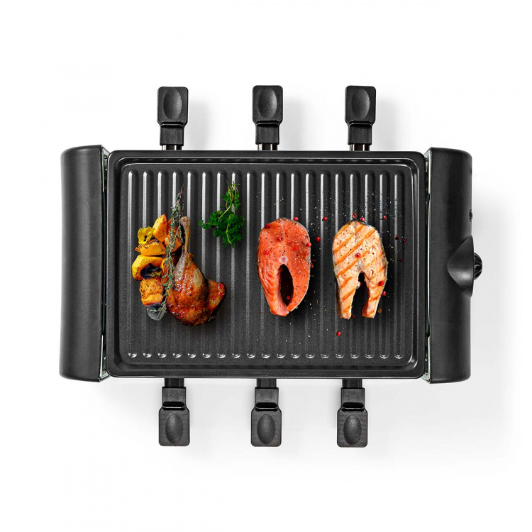 Nedis Gourmet / Raclette | Grill | 6 Personer | Spatel | Temperaturinställning | Non-stick beläggning | Rektangel