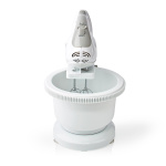Nedis Hand visp | 200 W | 5 hastighetsinställning | Turbofunktion | Svarvskål / 2 degkrokar / 2 vispar | Grå / Vit