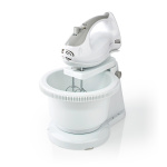 Nedis Hand visp | 200 W | 5 hastighetsinställning | Turbofunktion | Svarvskål / 2 degkrokar / 2 vispar | Grå / Vit