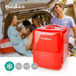 Nedis Portabelt mini kylskåp | 4 l | 12 V DC / 100 - 240 V AC | Röd