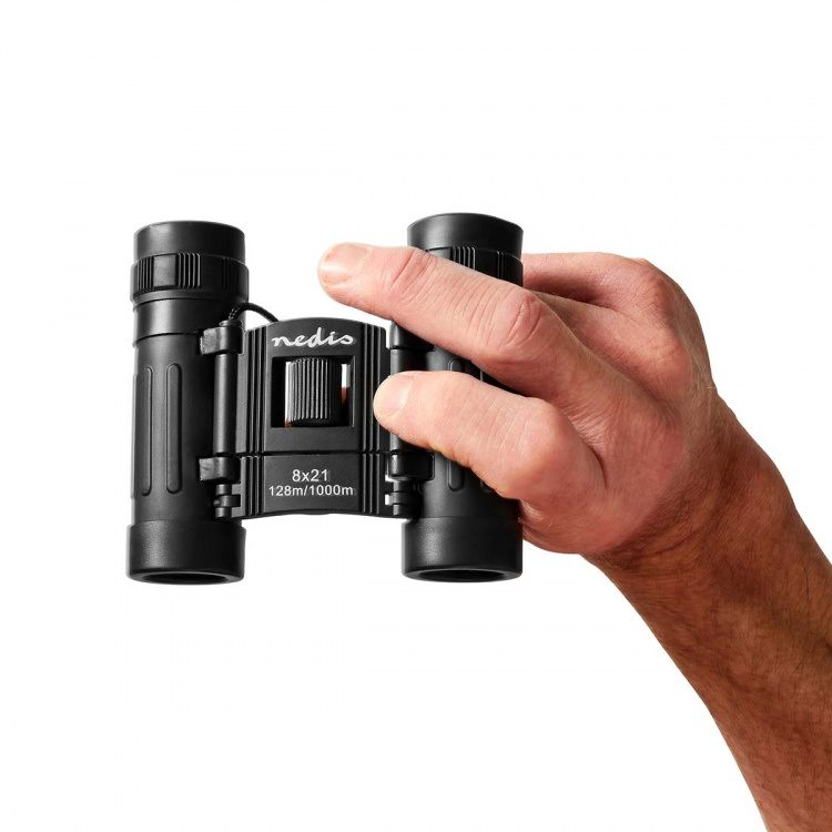 Nedis Binocular | Förstoring: 8 x | Objektivlinsdiameter: 21 mm | Synfält: 128 m | Resväska ingår | Svart