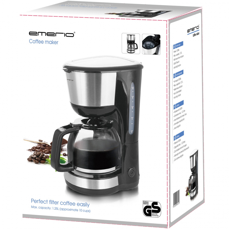 Emerio Kaffebryggare 1000Watt 1,25l rostfri Emerio Kaffebryggare 1000Watt 1,25l rostfri