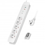 LogiLink Grenuttag 5-vägs med fjärr 433 MHz 1,5m Vit LogiLink Grenuttag 5-vägs med fjärr 433 MHz 1,5m Vit