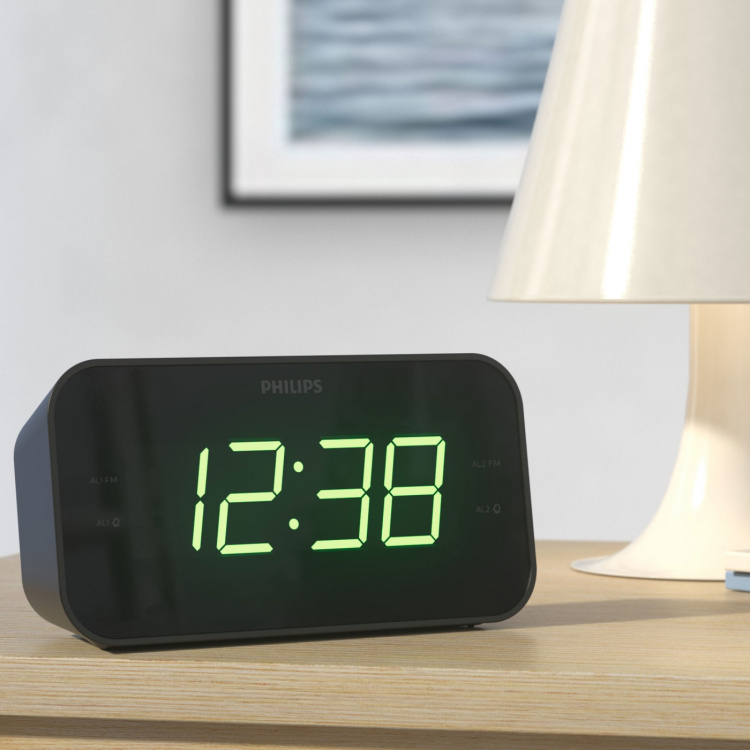 Philips Digital FM-klockradio Stora siffror Två alarm