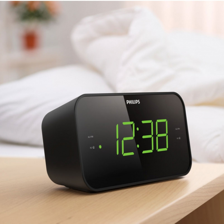 Philips Digital FM-klockradio Stora siffror Två alarm