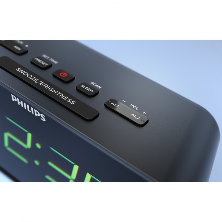 Philips Digital FM-klockradio Stora siffror Två alarm