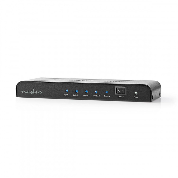 Nedis HDMI ™ Splitter | 4-Port port(s) | 4x HDMI™ Output | 4K@60Hz | 18 Gbps | Metall | Antracit