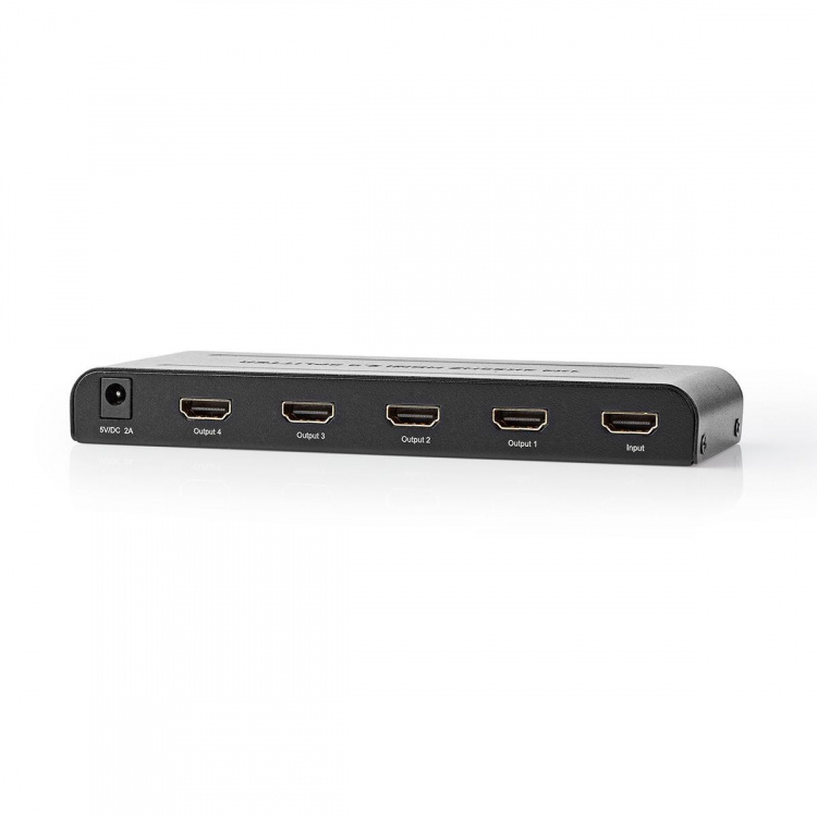 Nedis HDMI ™ Splitter | 4-Port port(s) | 4x HDMI™ Output | 4K@60Hz | 18 Gbps | Metall | Antracit