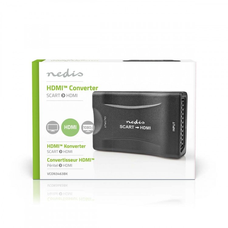 Nedis HDMI ™ Omvandlare | SCART Female | 1x HDMI™ Output | Envägs | 1080p | 1.2 Gbps | ABS | Svart Nedis HDMI ™ Omvandlare | SCART Female | 1x HDMI™ Output | Envägs | 1080p | 1.2 Gbps | ABS | Svart