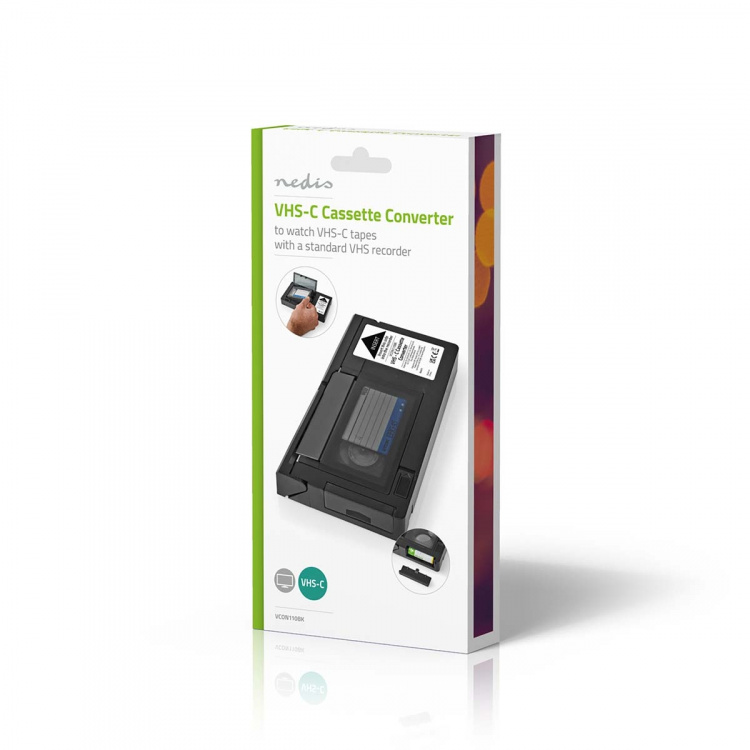 Nedis VHS Omvandlare | Omvandling: VHS-C till VHS | Plug and play | Svart Nedis VHS Omvandlare | Omvandling: VHS-C till VHS | Plug and play | Svart