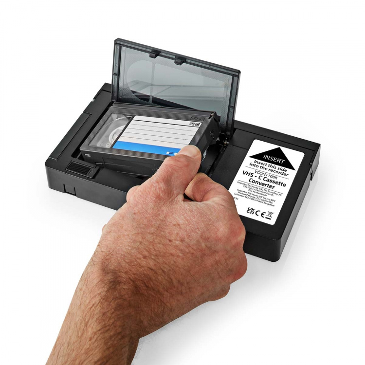 Nedis VHS Omvandlare | Omvandling: VHS-C till VHS | Plug and play | Svart Nedis VHS Omvandlare | Omvandling: VHS-C till VHS | Plug and play | Svart