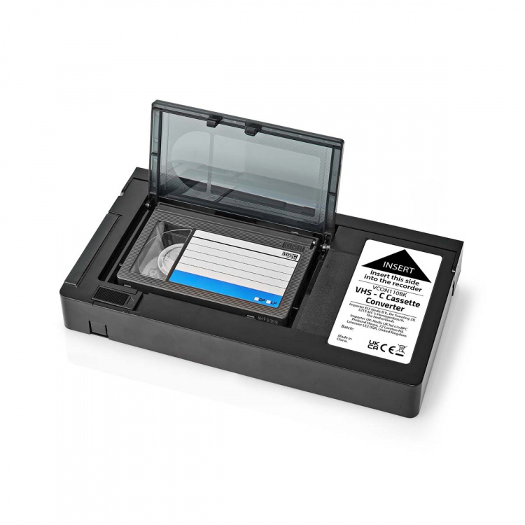 Nedis VHS Omvandlare | Omvandling: VHS-C till VHS | Plug and play | Svart Nedis VHS Omvandlare | Omvandling: VHS-C till VHS | Plug and play | Svart