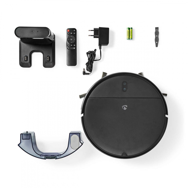 Nedis SmartLife Robot Dammsugare | Slumpmässigt | Wi-Fi | Kapacitet insamlingsreservoir: 0.2 l | Automatisk laddning | Maximal användningstid: 1.8 timmar | Svart | Android™ / IOS