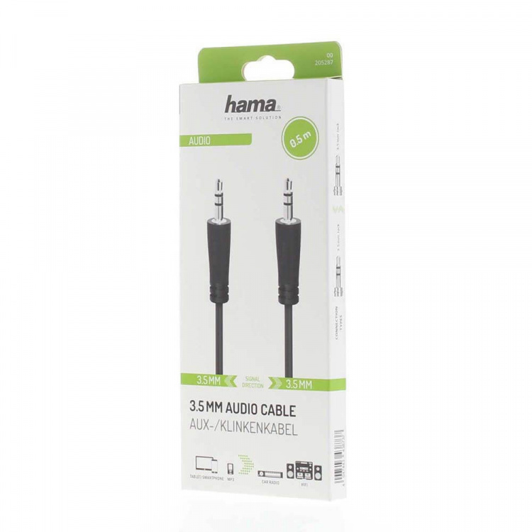 Hama Kabel Ljud 3.5mm-3.5mm 0.5m Hama Kabel Ljud 3.5mm-3.5mm 0.5m
