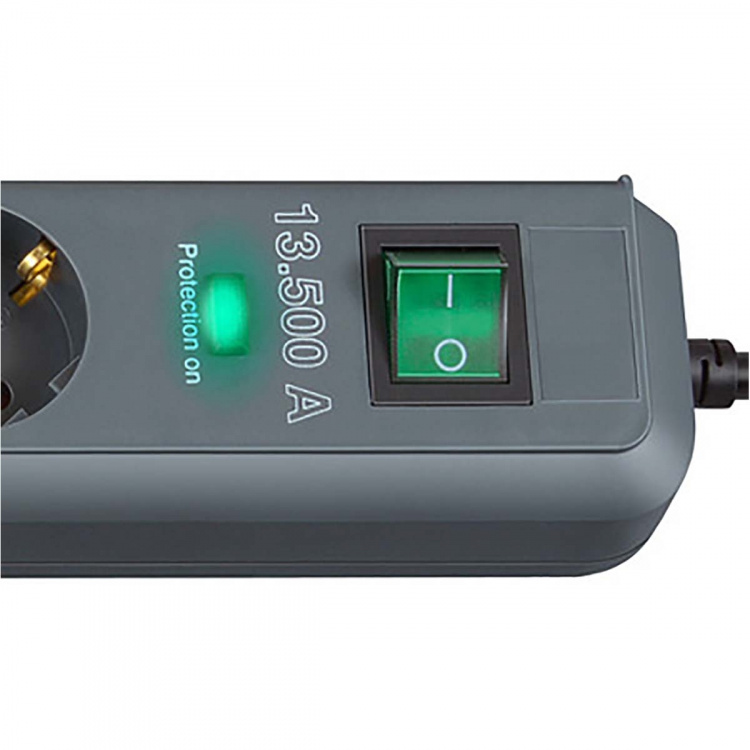 brennenstuhl Eco-Line 6-vägs grenuttag med överspänningsskydd 5,00 m H05VV-F 3G1,5 Antracit TYPE F