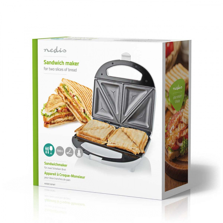 Nedis Smörgåsgrill | 700 W | 20.5 x 12 cm | Automatisk temperaturkontroll | ABS