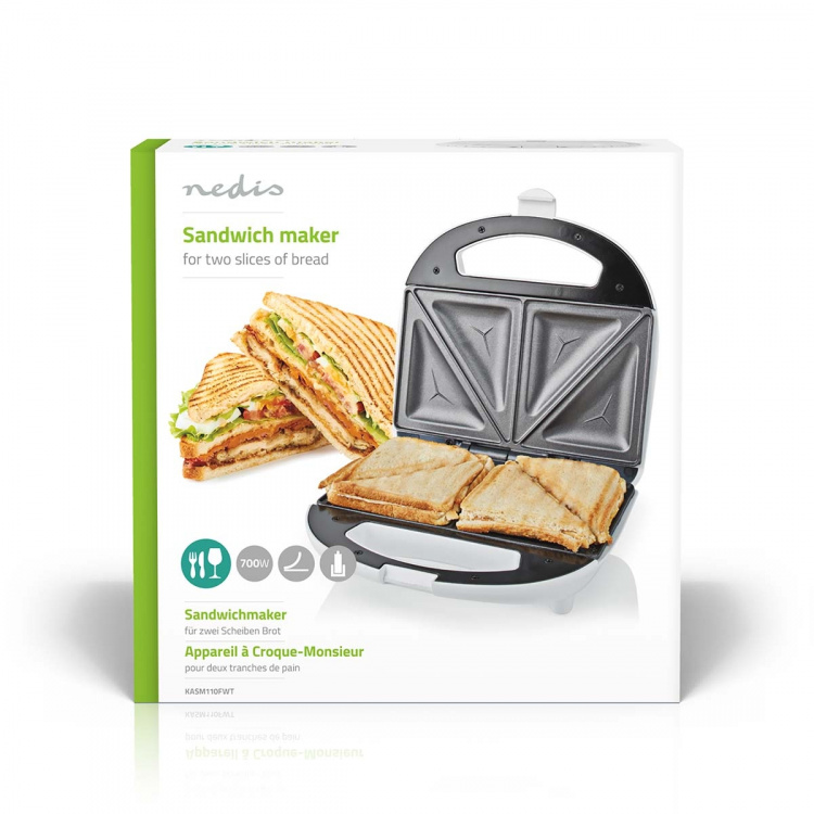 Nedis Smörgåsgrill | 700 W | 20.5 x 12 cm | Automatisk temperaturkontroll | ABS