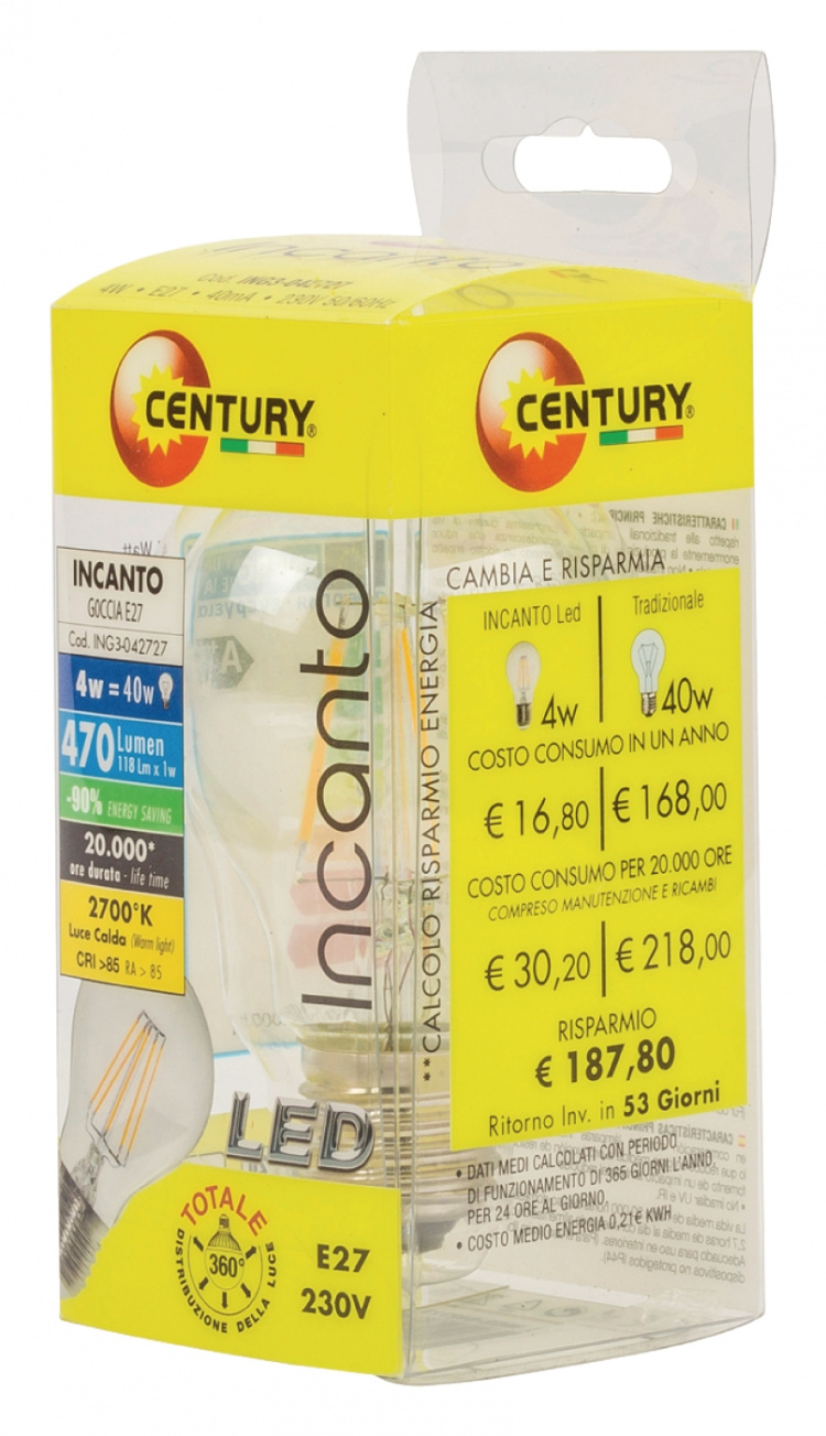 Century LED Vintage glödlampan GLS 4 W 470 lm 2700 K Century LED Vintage glödlampan GLS 4 W 470 lm 2700 K