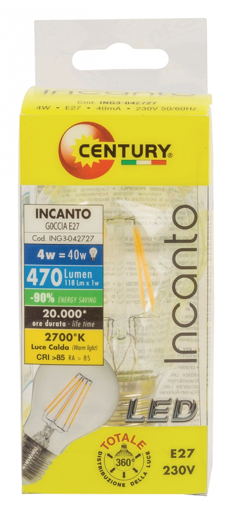 Century LED Vintage glödlampan GLS 4 W 470 lm 2700 K Century LED Vintage glödlampan GLS 4 W 470 lm 2700 K