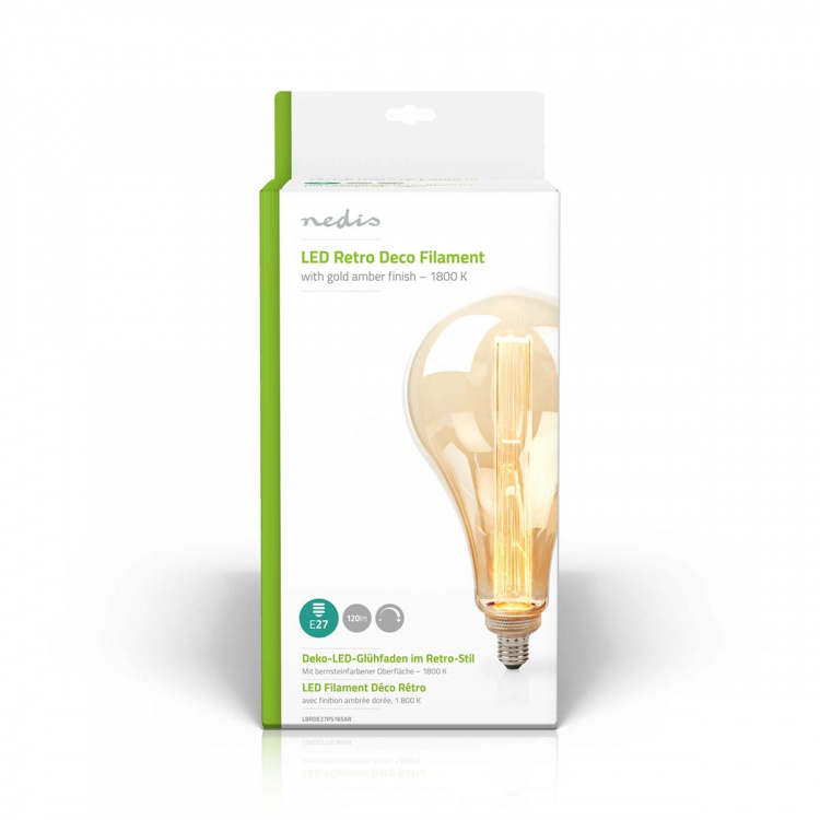 Nedis LED Glödlampa E27 | PS165 | 3.5 W | 120 lm | 1800 K | Dimbar | Med guld finish | Retrostil | 1 st Nedis LED Glödlampa E27 | PS165 | 3.5 W | 120 lm | 1800 K | Dimbar | Med guld finish | Retrostil | 1 st