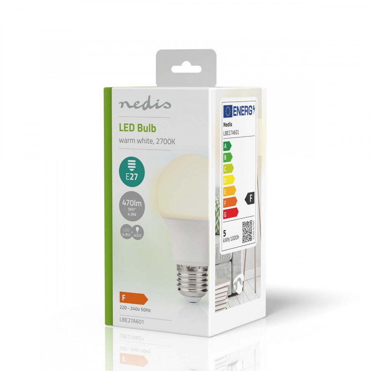 Nedis LED-lampa E27 | A60 | 4.9 W | 470 lm | 2700 K | Varm Vit | Retrostil | Matt | 1 st