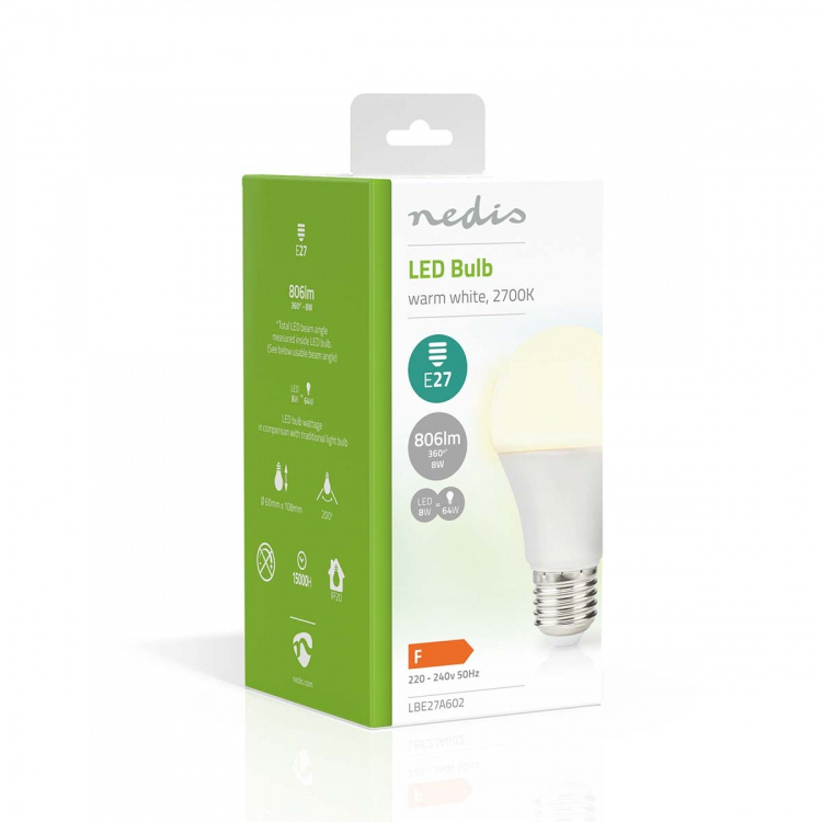 Nedis LED-lampa E27 | A60 | 8.0 W | 806 lm | 2700 K | Varm Vit | Retrostil | Matt | 1 st
