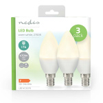 Nedis LED-lampa E14 | Ljus | 4.9 W | 470 lm | 2700 K | Varm Vit | Matt | 3 st